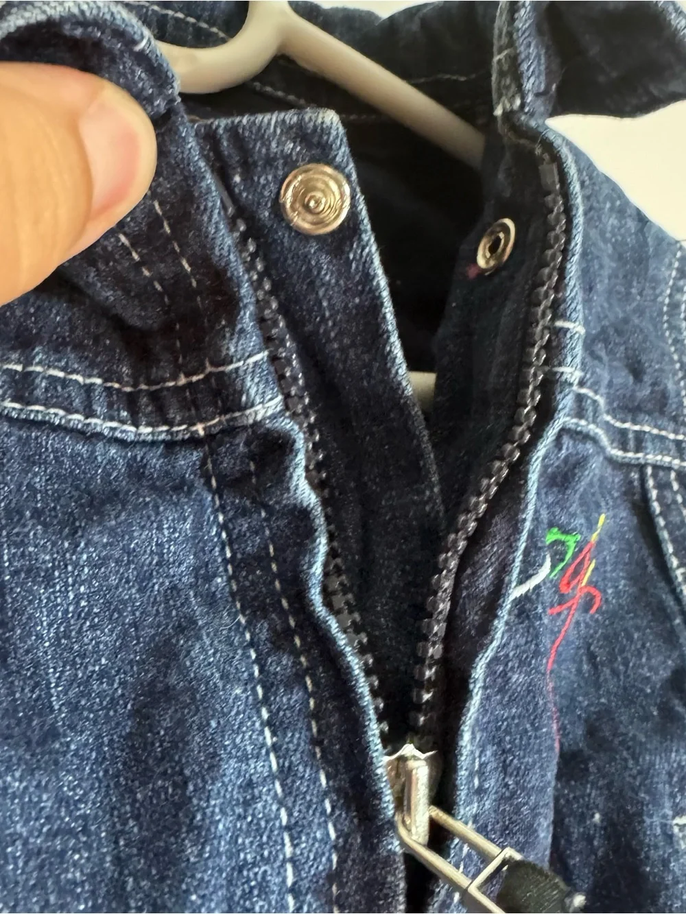 Coogi Baby Denim Jacket 0-6M Rainbow Guitar Embroidered Jean Coat
